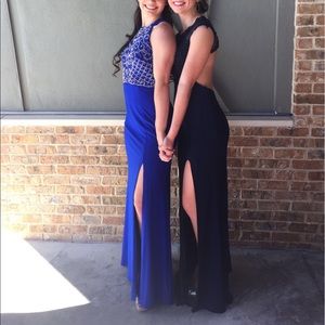 Prom Dress with Slit and crossed back